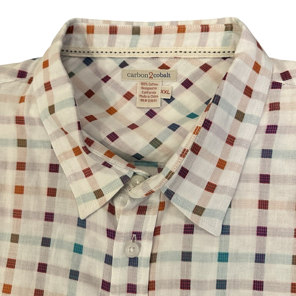 carbon 2 cobalt Mens Button Shirt Size 2XL 100% Cotton Long Sleeve